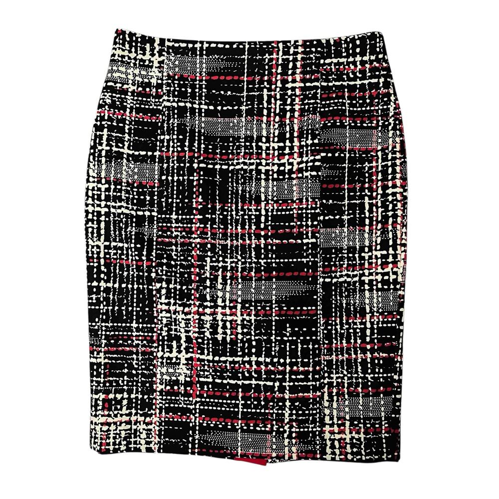 Joeffer Caoc Women's Academia Hi-Rise Lined Pencil Skirt Black Printed Size 8